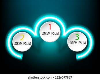 Info graphic combined with neon light