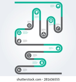 Info graphic composition with Eco icons.