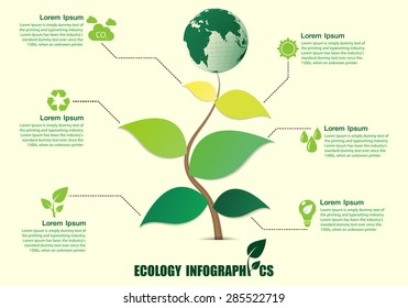 Info graphic design with abstract tree