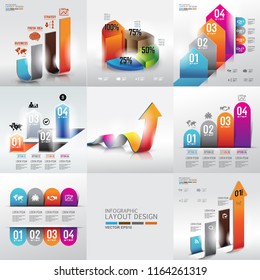 info graphic design background set