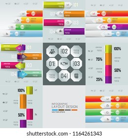 info graphic design background set