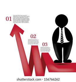 an info graphic design for business with a red arrow