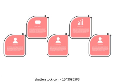 info graphic design in different steps of work flow illustration