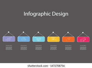 Info graphic design for e-commerce concept.  Vector illustration.