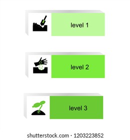 Info graphic design elements for business data with three options, parts, steps, levels or processes. Vector graphic Illustration.