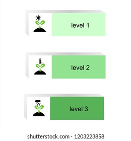 Info graphic design elements for business data with three options, parts, steps, levels or processes. Vector graphic Illustration.