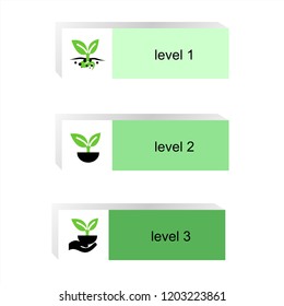 Info graphic design elements for business data with three options, parts, steps, levels or processes. Vector graphic Illustration.