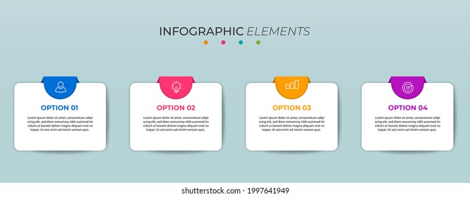 info graphic design with four options or steps. Premium Vector