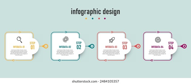 info graphic design with four options or steps can be used for workflow diagram, info chart, web design. vector illustration.	
