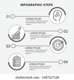 Info graphic design with icons and 4 options or steps. Thin line vector. Info-graphics business concept