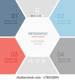 Info Graphic Design - Minimal Hexagon Brochure Template