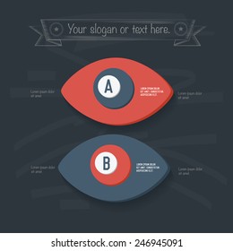 Info graphic design on blackboard background, clean vector
