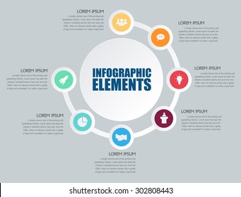 Info graphic design on the grey background