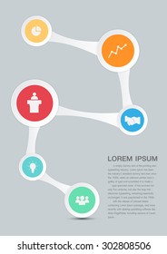 Info graphic design on the grey background