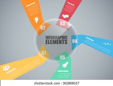Info graphic design on the grey background
