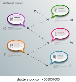 Info graphic with design speaking bubbles template