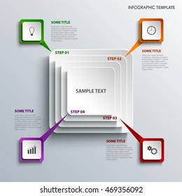 Info graphic with design squares template