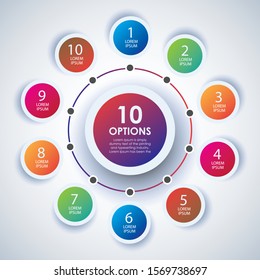 Plantilla de diseño gráfico de información con 10 opciones