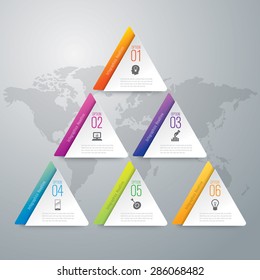 Info graphic design template and marketing icons, Business concept with 6 options, parts, steps or processes. Can be used for workflow layout, diagram, number options, web design.   
