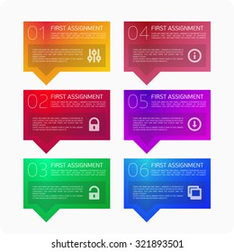 Info graphic design template and marketing icons, Business concept with 6 options, steps or processes. Can be used for workflow layout, diagram,