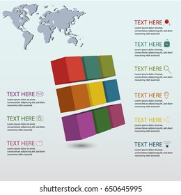 Info graphic design template and marketing icons, Business concept with 9 options, parts, steps or processes. Can be used for workflow layout, diagram, number options, web design.