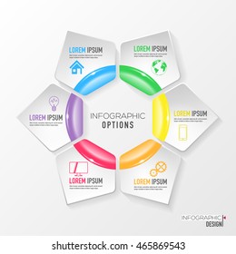 Info graphic design vector and marketing icons can be used for work flow layout, diagram, annual report, web design. Business concept with 6 options, steps or processes.