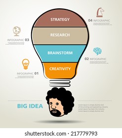 info graphic design, vector, template, creativity, business, bulb, big idea