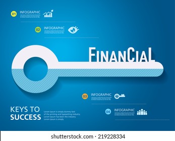 info graphic design, vector, template, key to success, business, financial
