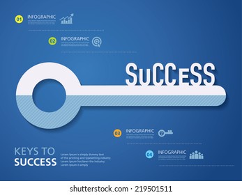 Info Graphic Design, Vector, Template, Key To Success, Business