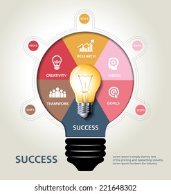 info graphic design, vector, template, success, bulb idea