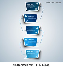 Info graphic with dialog bubbles in blue design template