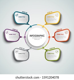Info graphic with dialog stickers design element template