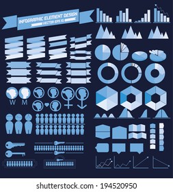 Info graphic element design sky blue