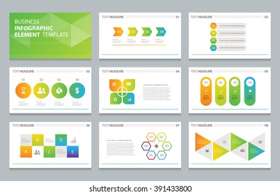 info graphic element set template.presentation slide template background . abstract cover design .brochure page layout.green cover