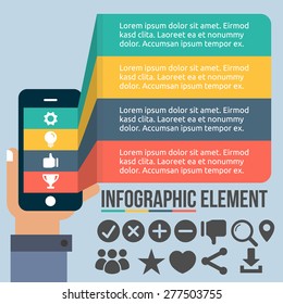 Info graphic element with smart phone