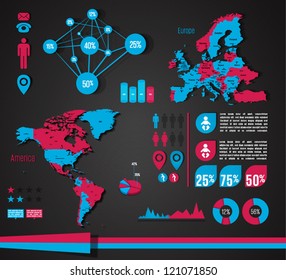 Info graphic Elements. World Map and Information Graphics