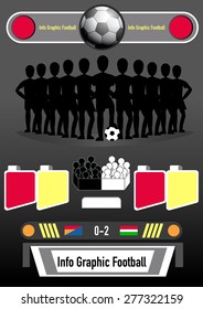 info graphic football and silhouette footballer 
