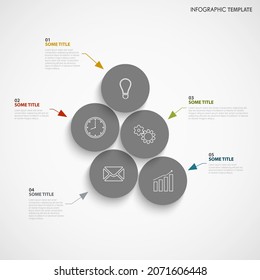Info graphic with gray pointers on white background vector eps 10
