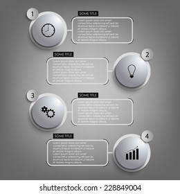 Info graphic gray round element template