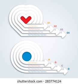info graphic heart and circle, icon vector