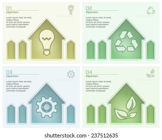Info graphic with house symbol, vector illustration