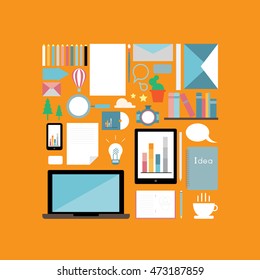Info graphic Icon, Idea, Creative Thinking, Graphic Design Vector 