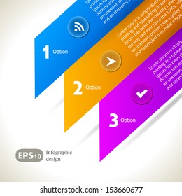 Info graphic icons set. Options, steps.
