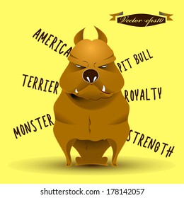 info graphic illustration design vector of american pitbull terrier