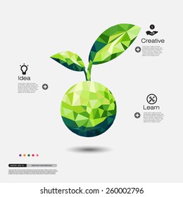 info graphic inspiration and idea / Vector  Design geometric Conceptual low Polygon Style,Abstract vector Illustration 