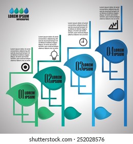 Info graphic leaf step