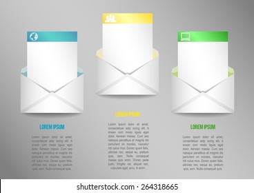 Info graphic with letters for workflow layout, diagram, number options, web design, business documents