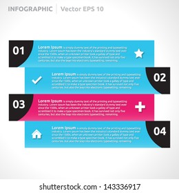 Info graphic lines design template - blue pink color - numbers