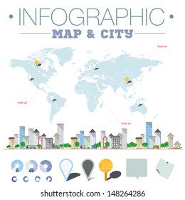 Info Graphic Map And City