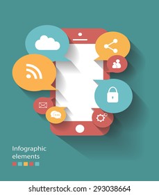 Info graphic media icons vector for web use 
